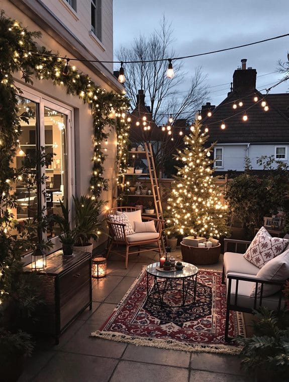 apartment patio christmas decor tips
